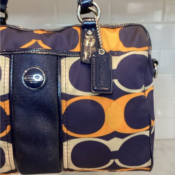 Coach Signature Nylon Linear Stripe Convertible Shoulder Bag - Picture 4 of 16